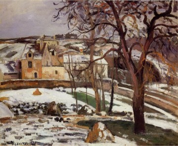  Nieve Arte - El efecto de la nieve en l Hermitage Pontoise 1875 Camille Pissarro paisaje